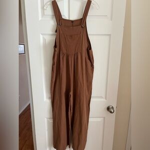 Casual Brown Overalls
